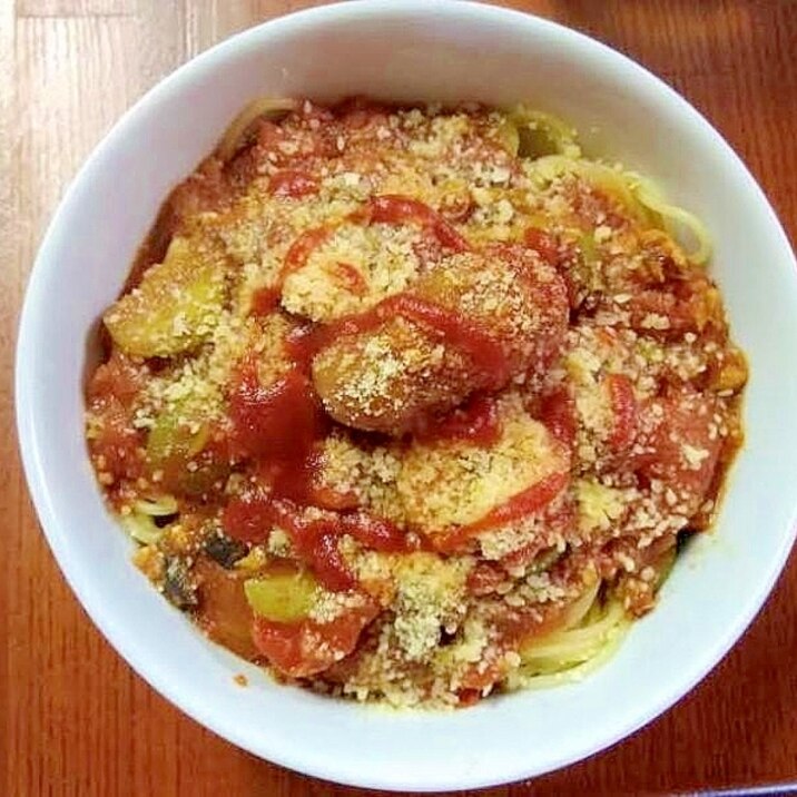 ●缶詰2つで簡単♪鯖トマト舞茸のチーズスパゲティ●